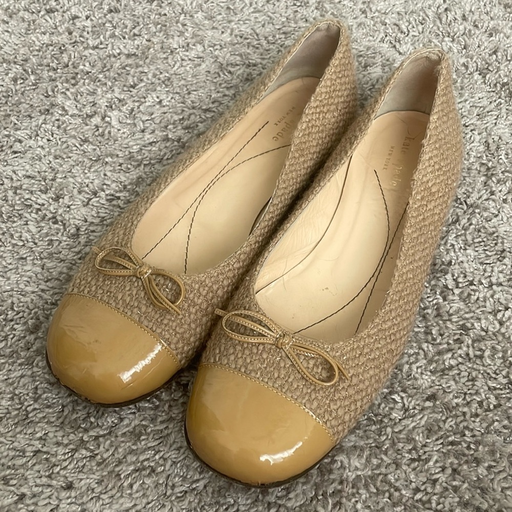 Tan Tweed Kate Spade Flats